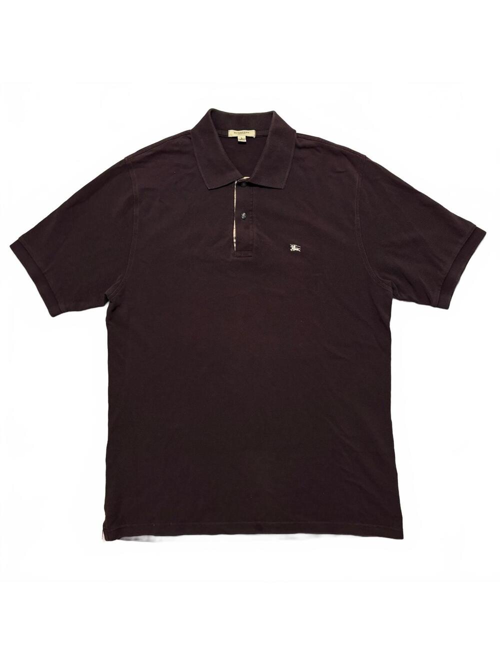 Burberry London Polo Shirt Men's L Black Cotton Preppy Nova Check Golf